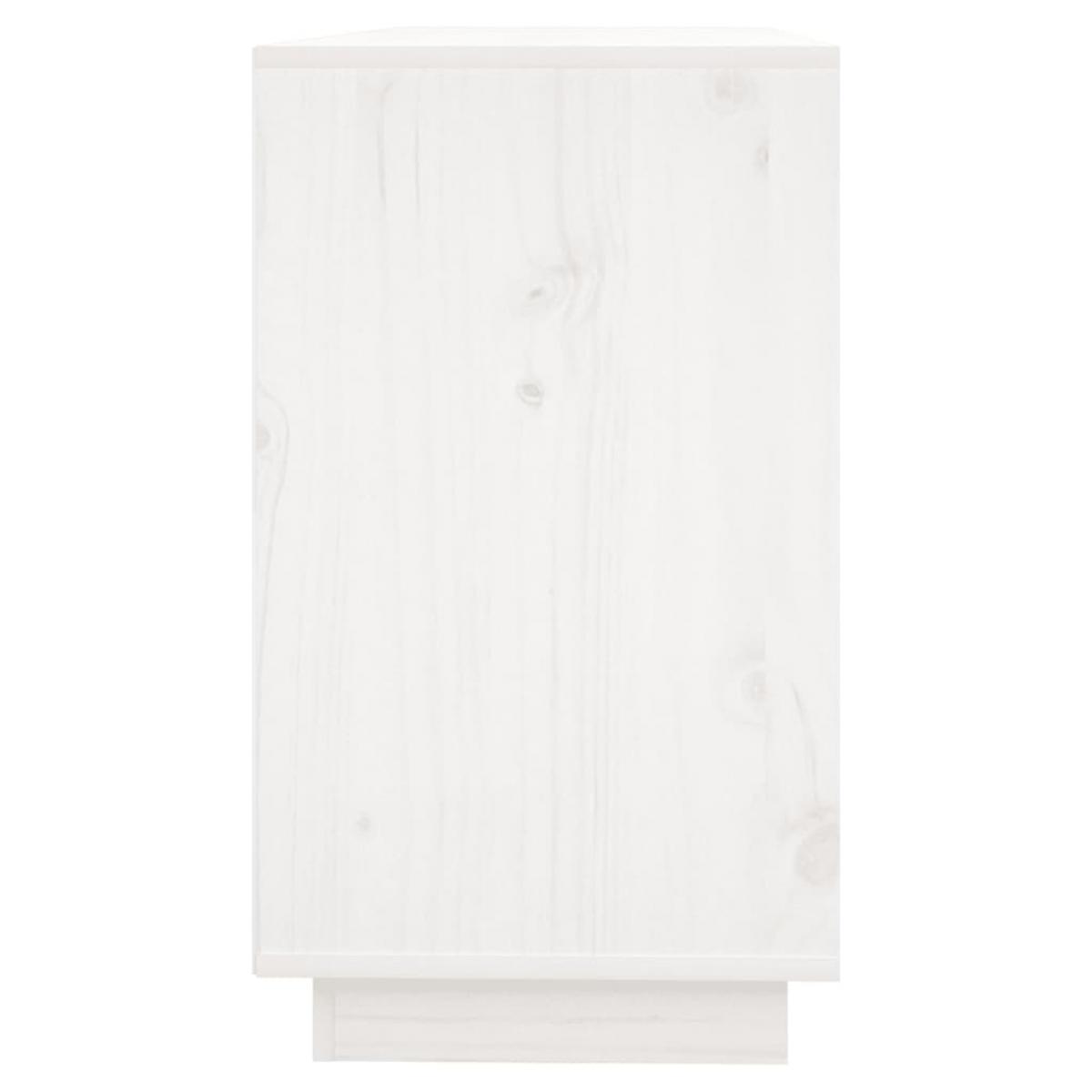 Aparador de madera maciza de pino blanco 111x34x60 cm