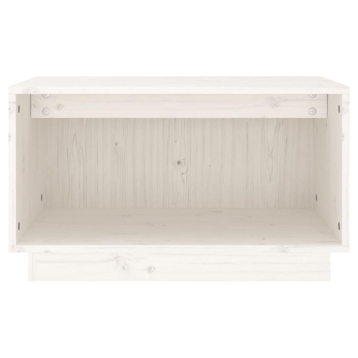 Mueble de TV de madera maciza de pino blanco 60x35x35 cm