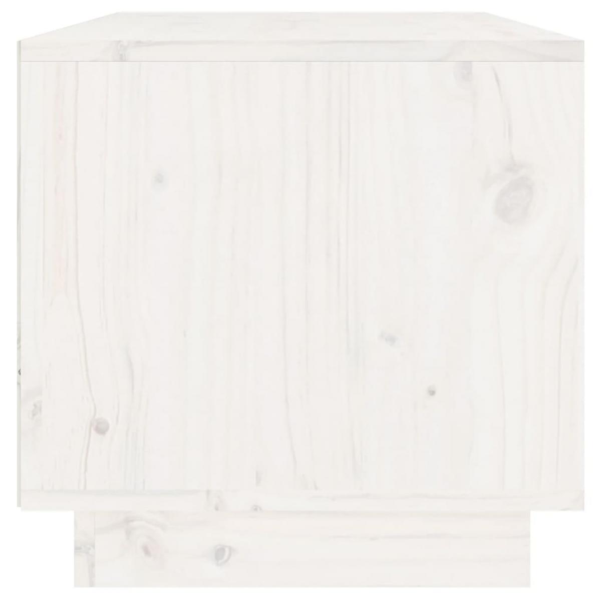 Mueble de TV de madera maciza de pino blanco 60x35x35 cm