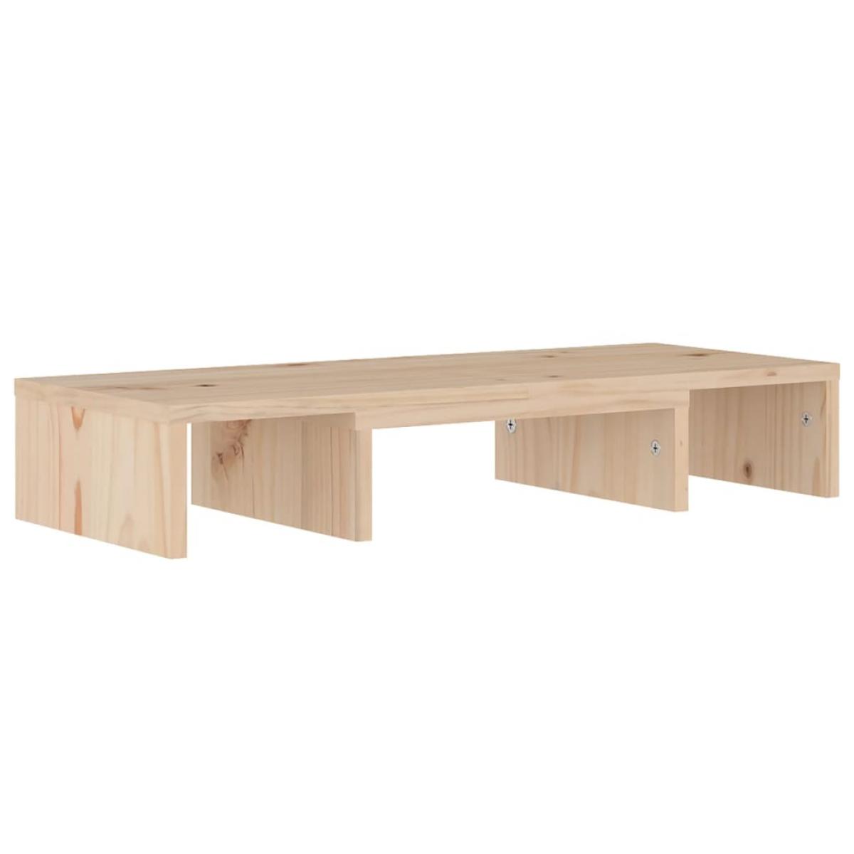 Soporte para monitor madera maciza de pino 60x24x10,5 cm