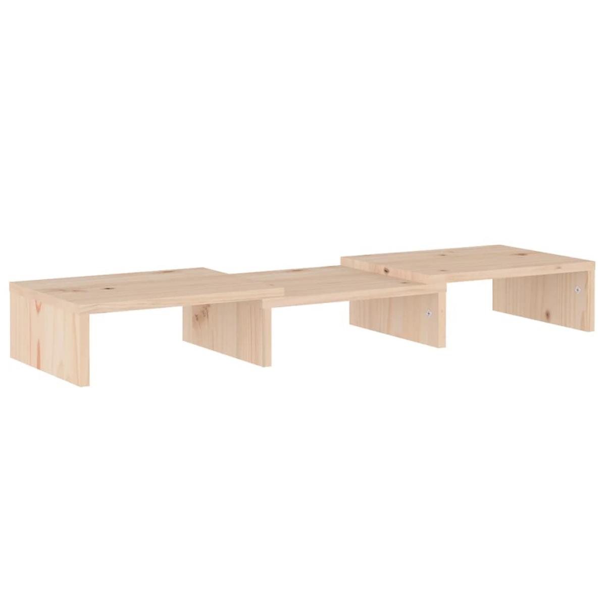Soporte para monitor madera maciza de pino 60x24x10,5 cm