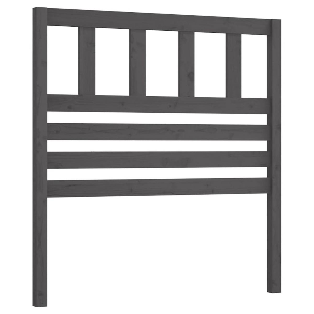 Cabecero de cama madera maciza de pino gris 96x4x100 cm