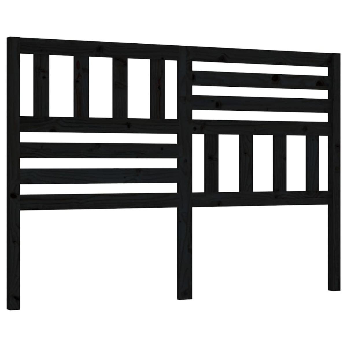 Cabecero de cama madera maciza de pino negro 166x4x100 cm