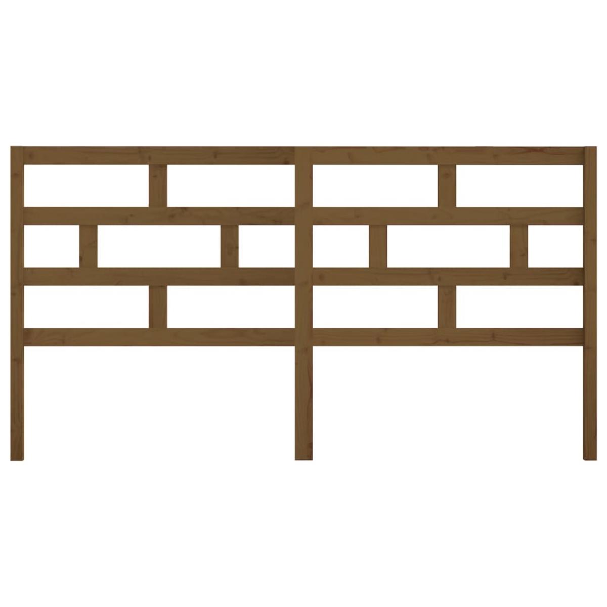 Cabecero de cama madera maciza de pino marrón miel 206x4x100 cm