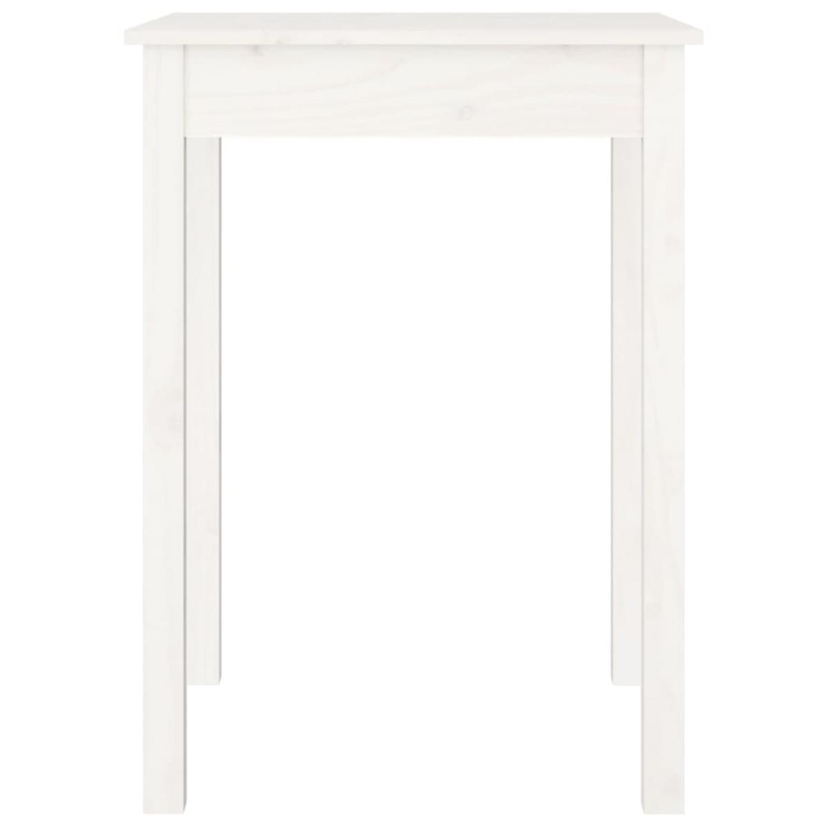 Mesa de comedor madera maciza de pino blanca 55x55x75 cm