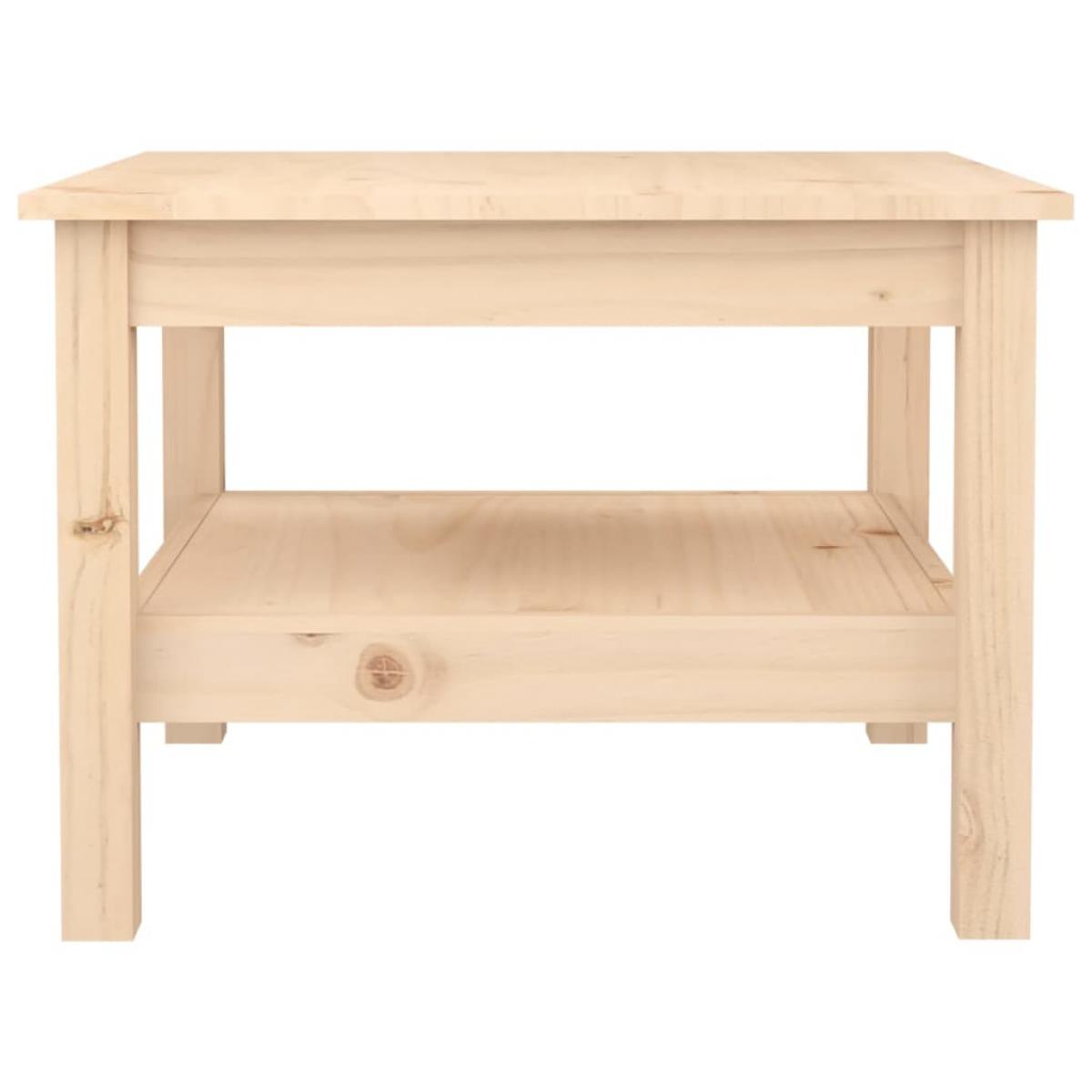 Mesa de centro de madera maciza de pino 55x55x40 cm