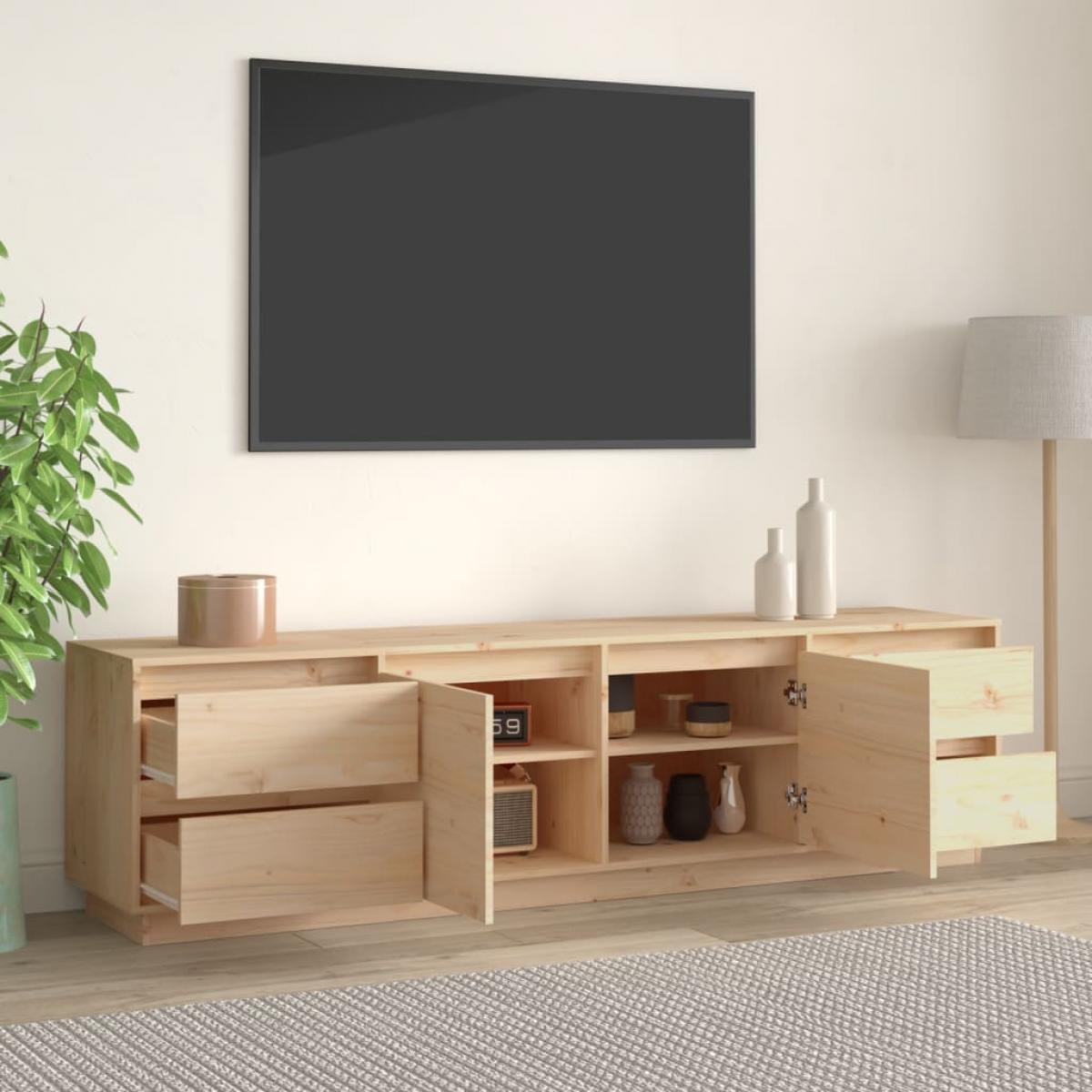 Mueble de TV de madera maciza de pino 176x37x47,5 cm