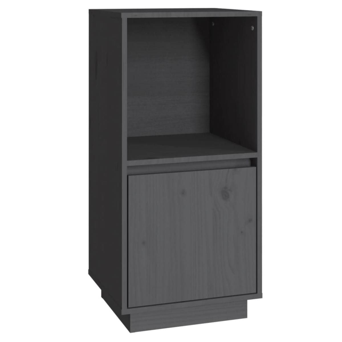 Aparador de madera maciza de pino gris 38x35x80 cm