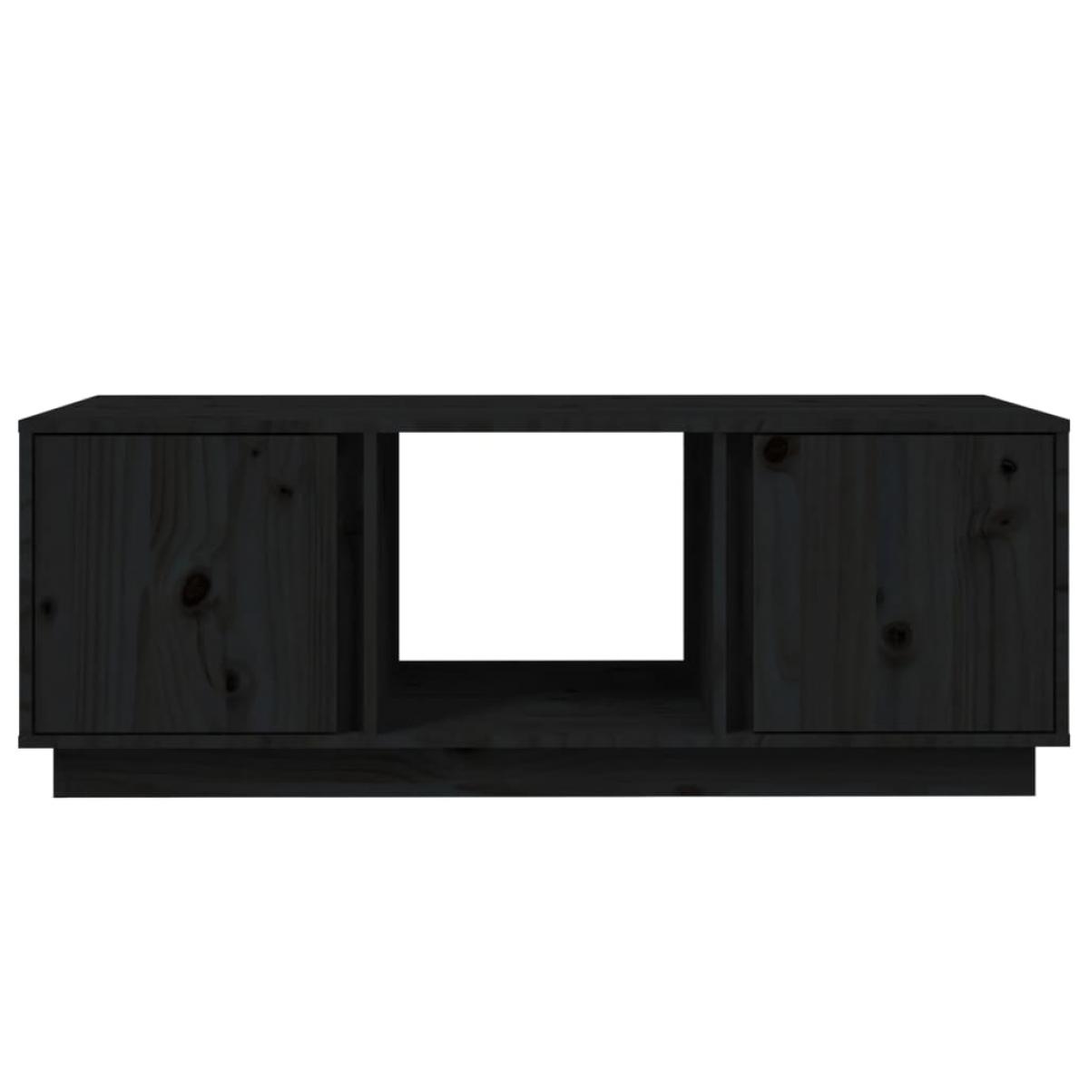 Mesa de centro de madera maciza de pino negro 110x50x40 cm
