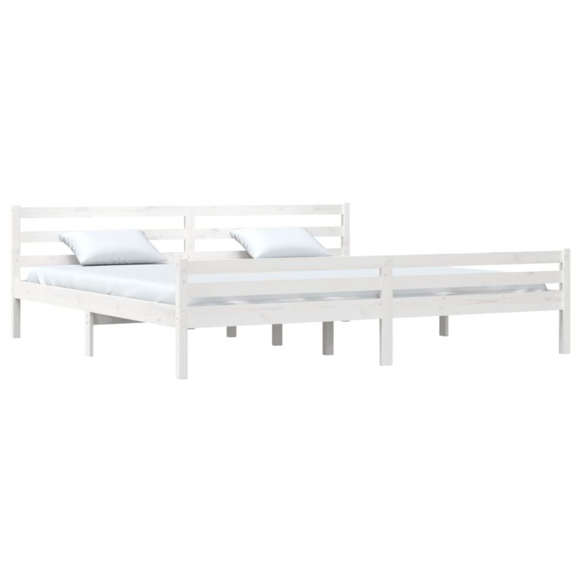 Estructura de cama sin colchón madera maciza blanco 200x200 cm