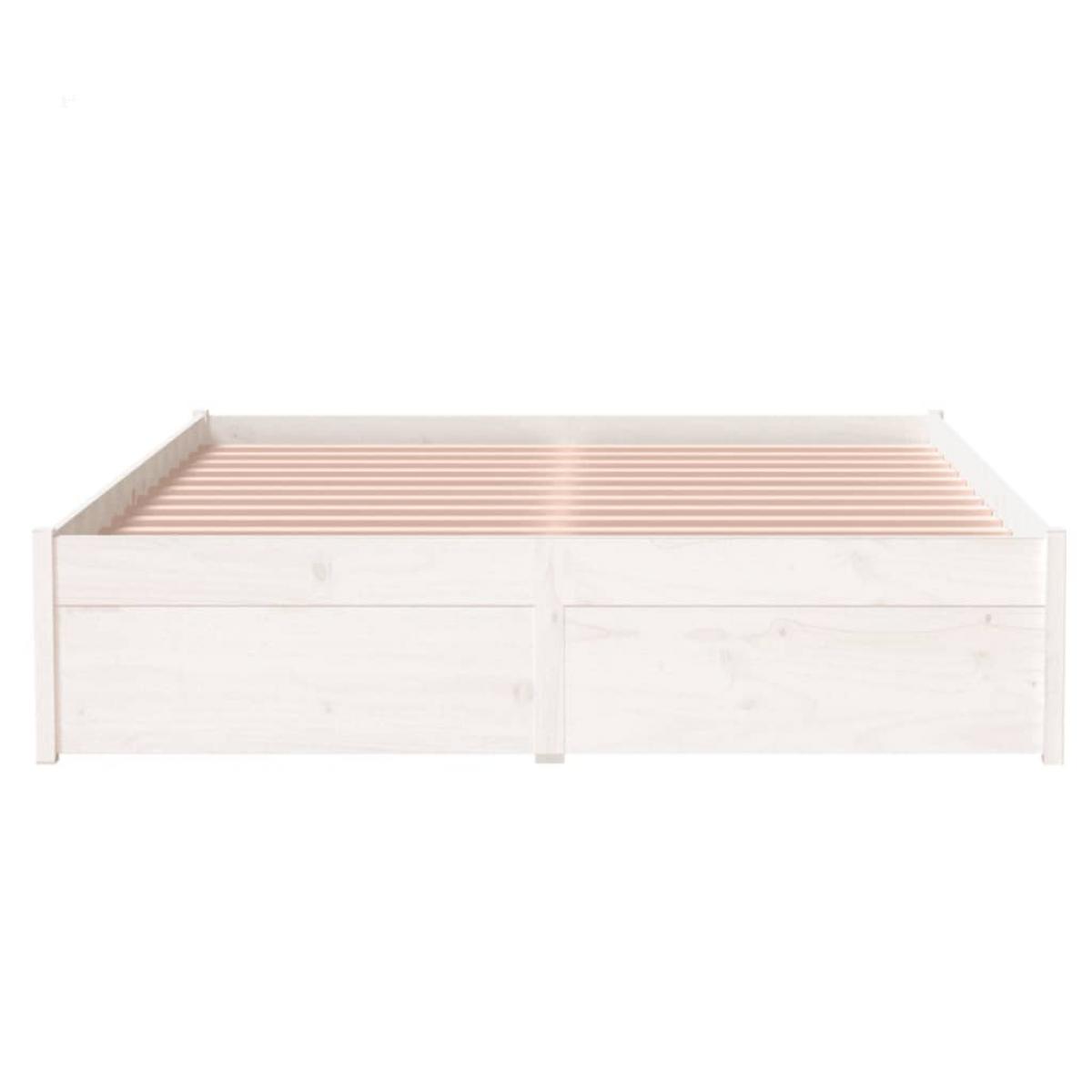 Estructura de cama sin colchón madera maciza blanco 120x200 cm