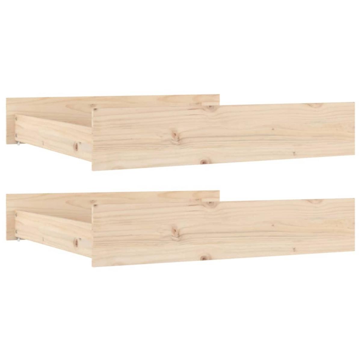 Cajones de cama 2 unidades madera maciza de pino