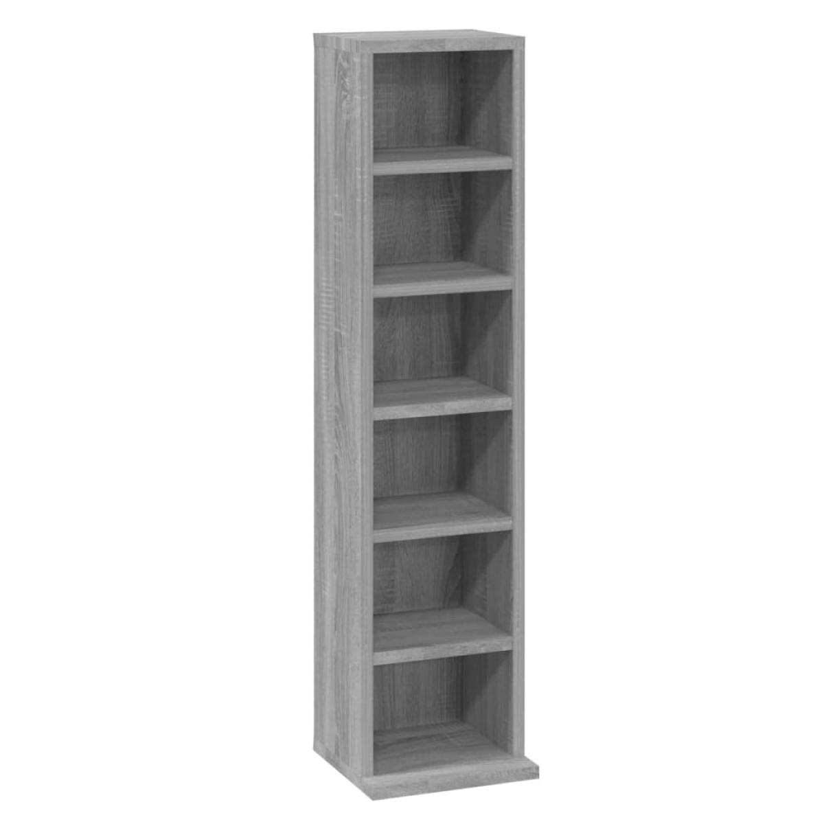 Estantería para CD madera contrachapada gris Sonoma 21x20x88 cm