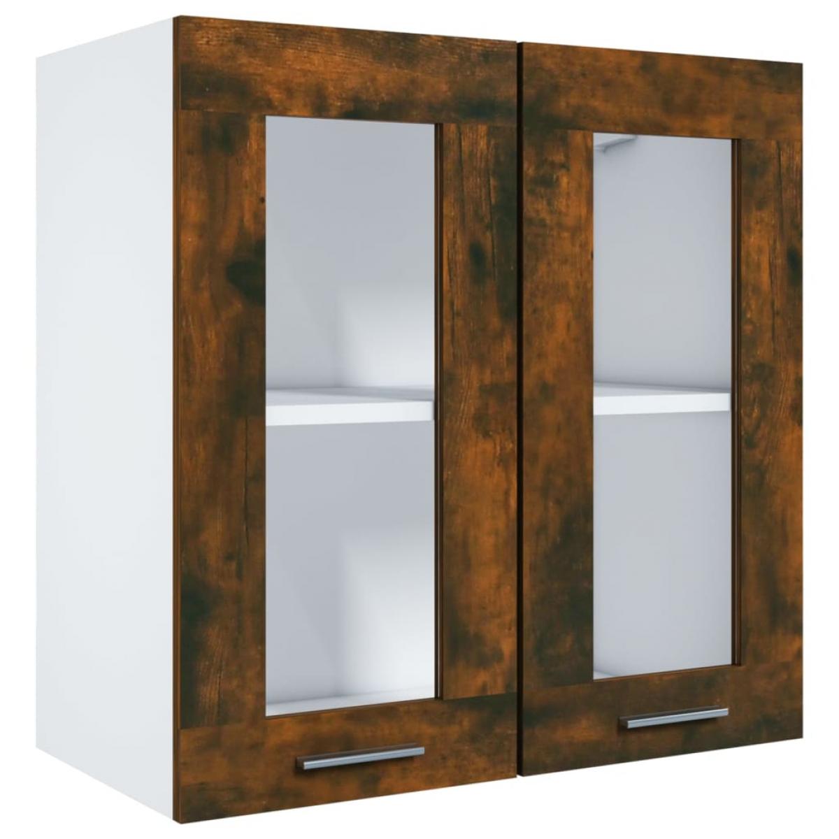 Armario colgante madera contrachapada roble ahumado 60x31x60 cm