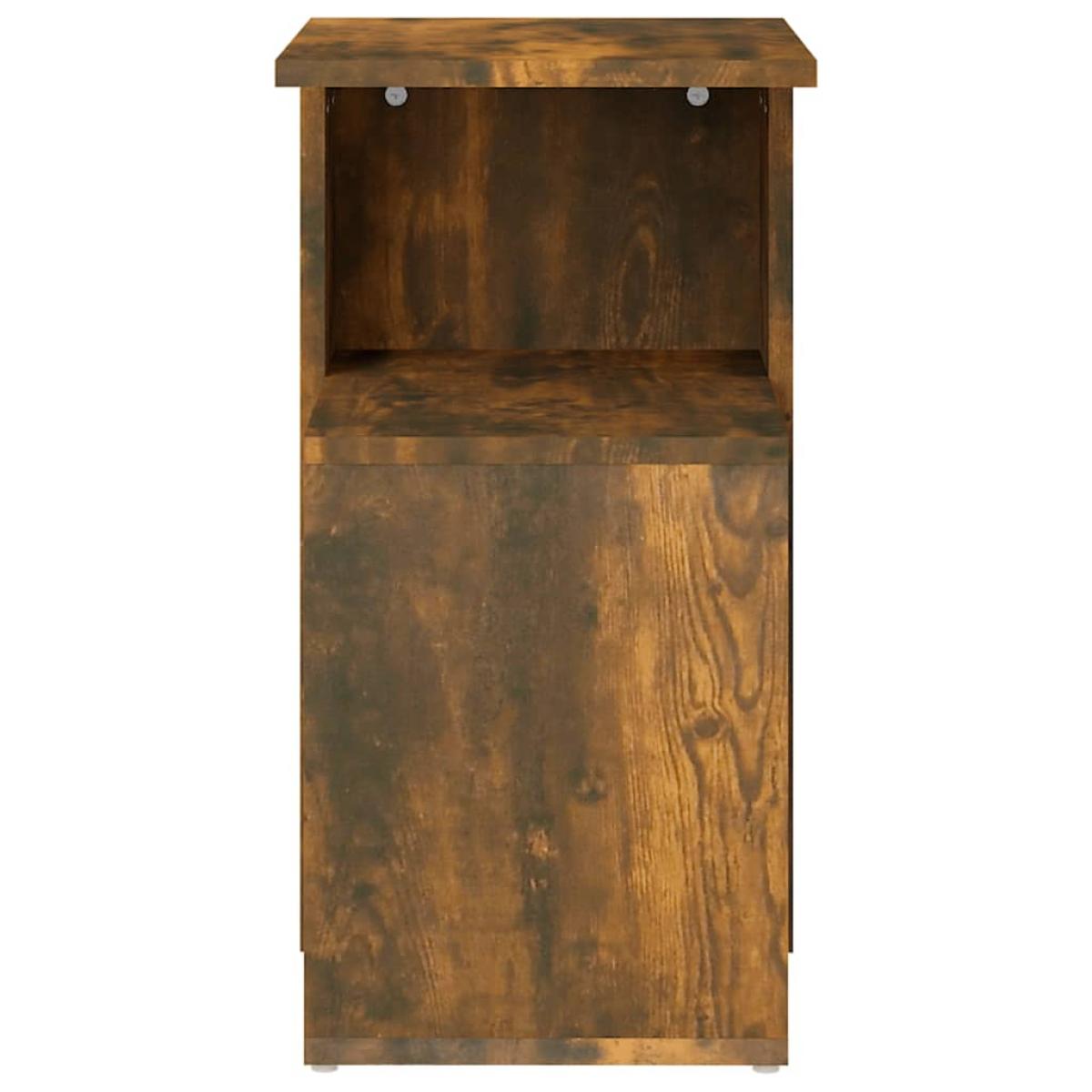 Mesa auxiliar madera contrachapada roble ahumado 36x30x56 cm