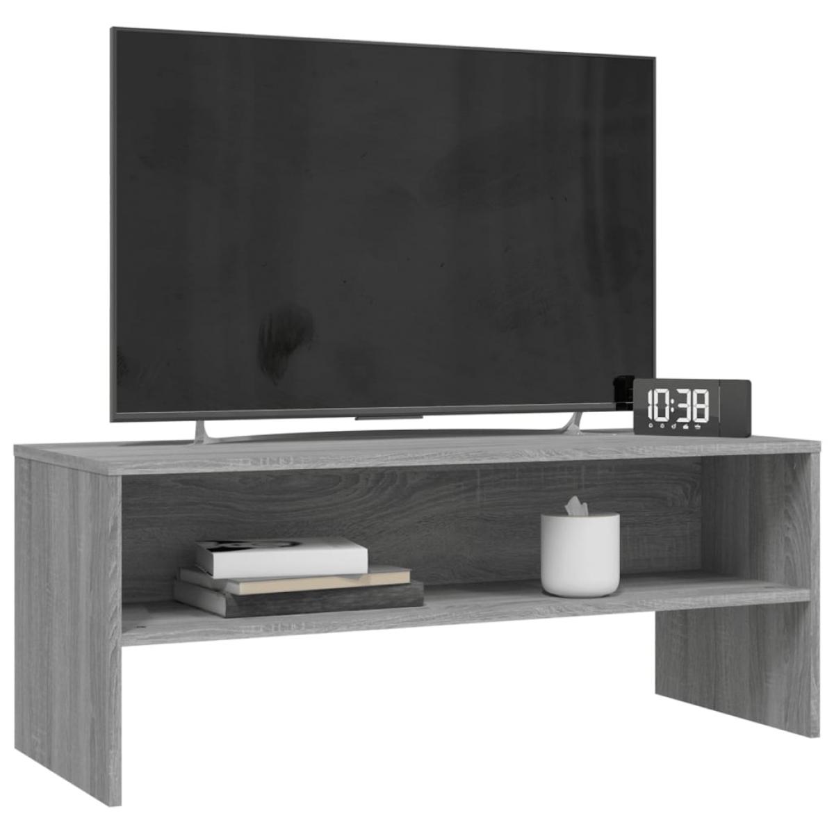 Mueble de TV madera contrachapada gris Sonoma 100x40x40 cm