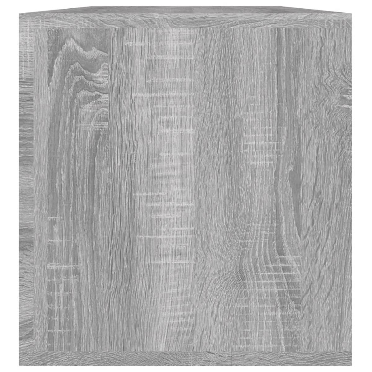 Caja para discos de vinilo madera contrachapada gris 71x34x36cm