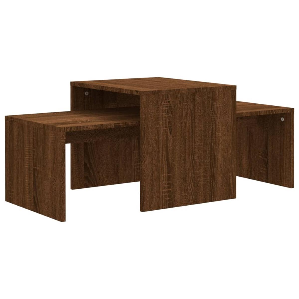 Set mesa de centro madera ingeniería roble marrón 100x48x40 cm
