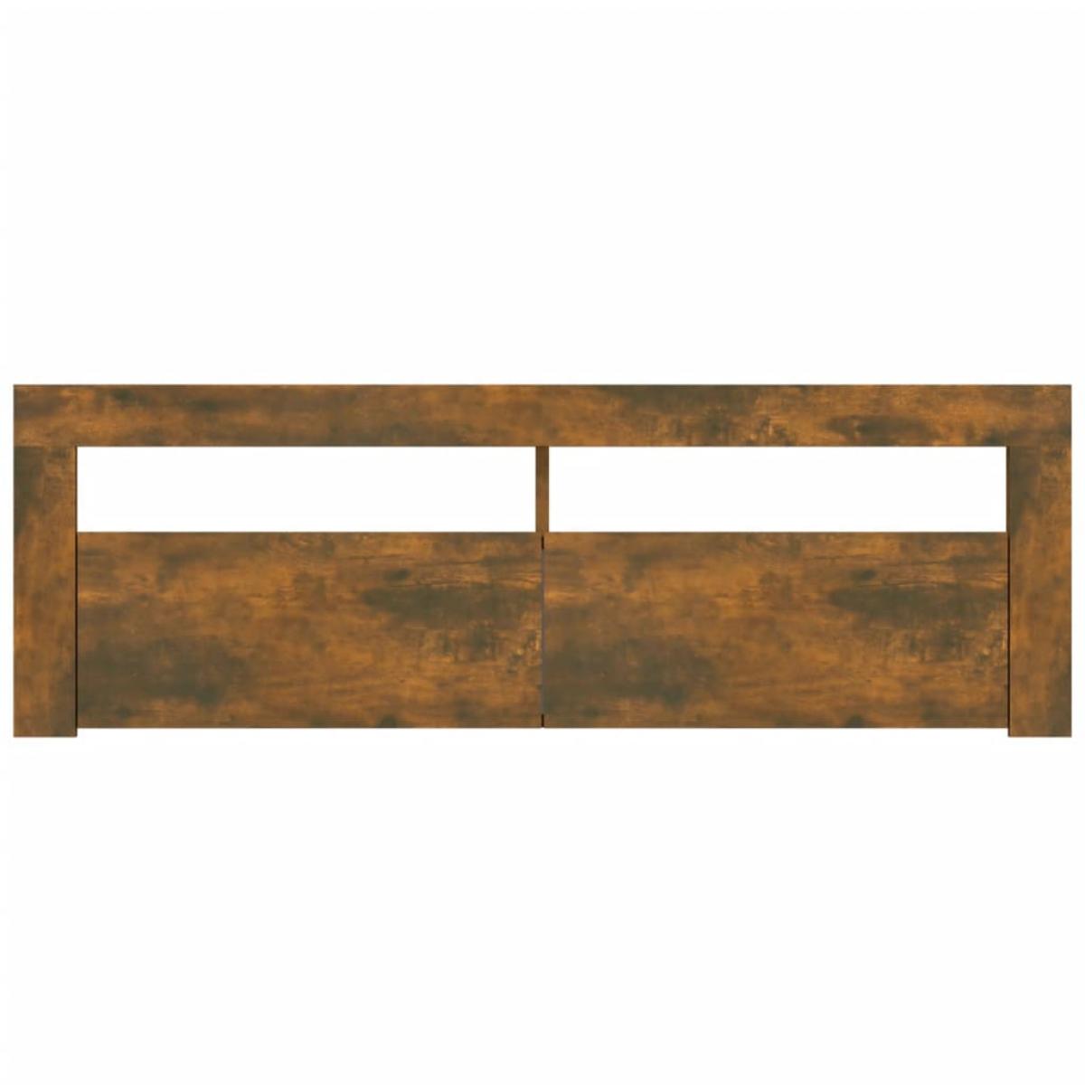 Mueble de TV con luces LED color roble ahumado 120x35x40 cm