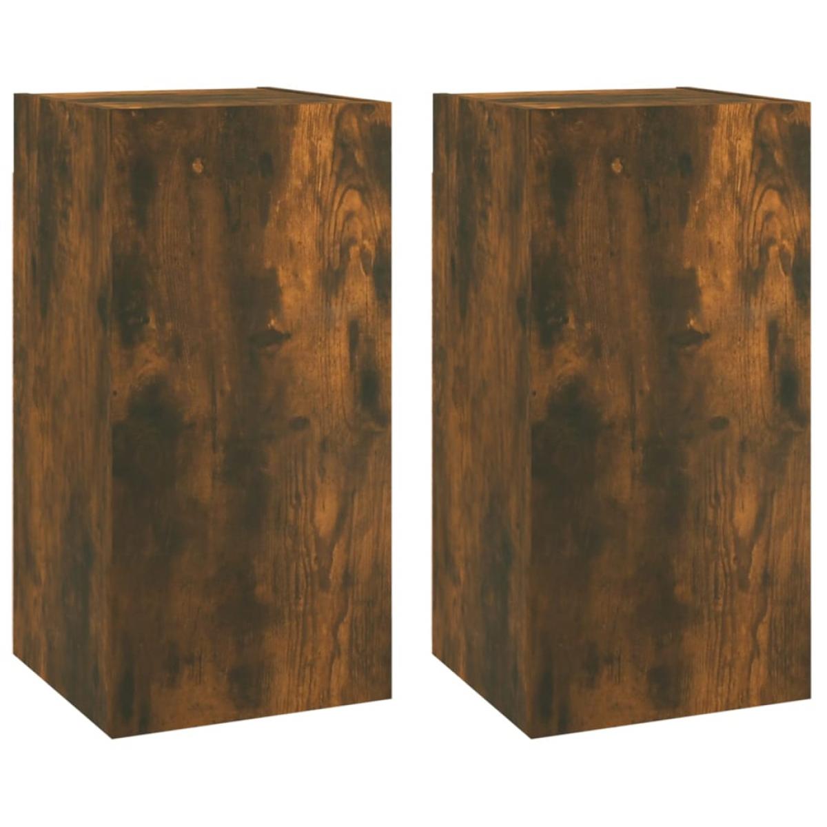 Muebles para TV 2 uds madera roble ahumado 30,5x30x60 cm