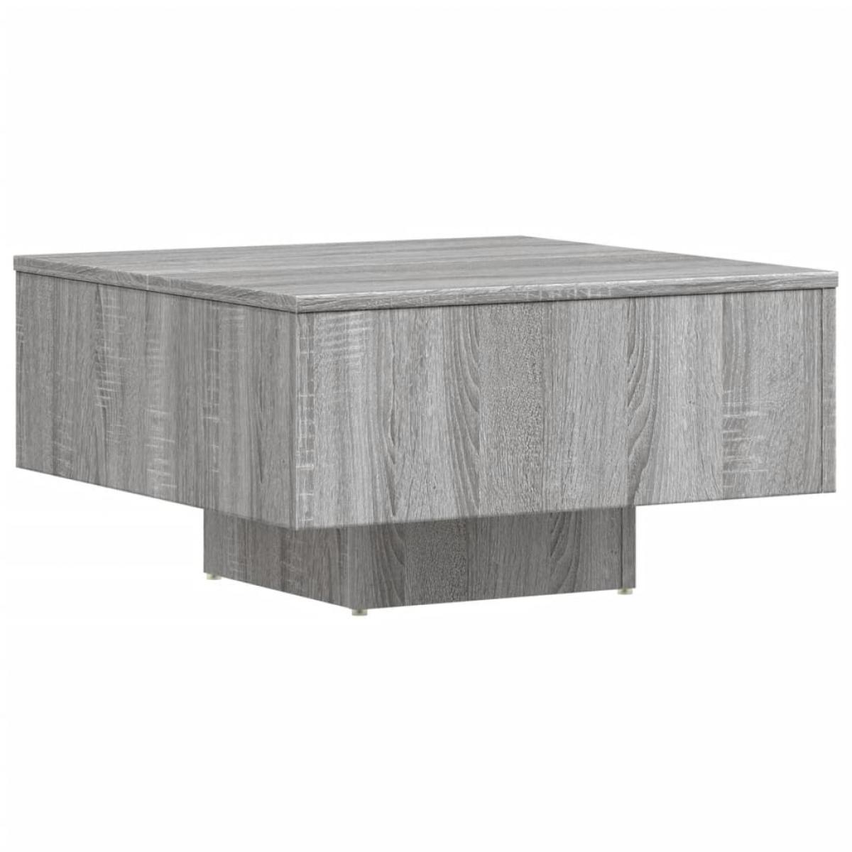 Mesa de centro madera de ingeniería gris Sonoma 60x60x31,5 cm