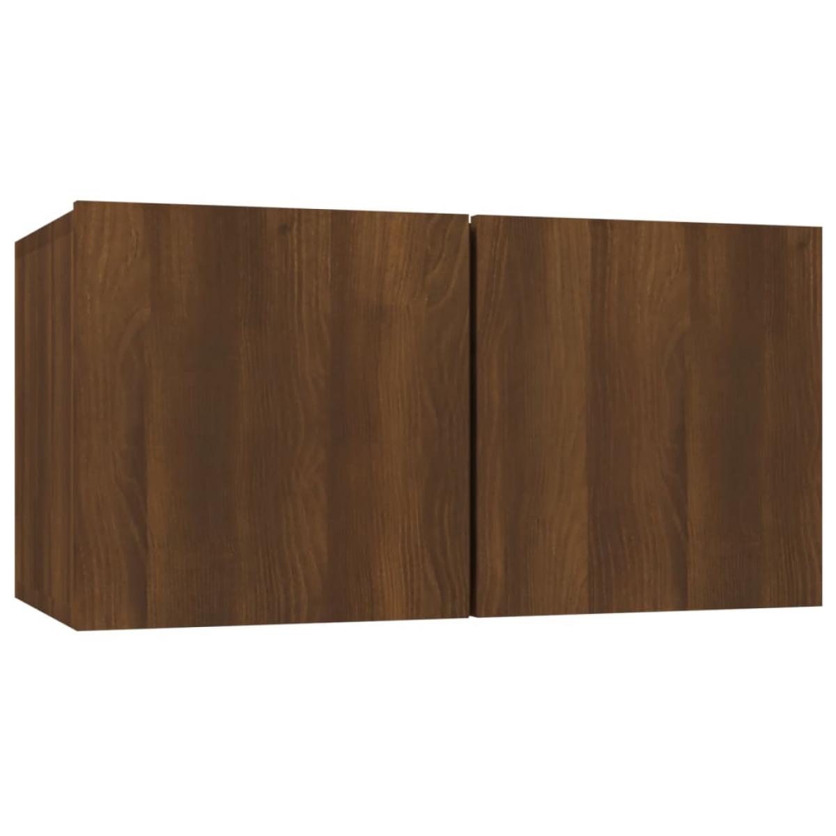 Mueble TV colgante madera contrachapada marrón roble 60x30x30cm