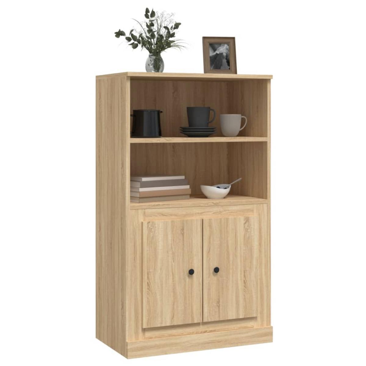 Aparador de madera contrachapada roble Sonoma 60x35,5x103,5 cm