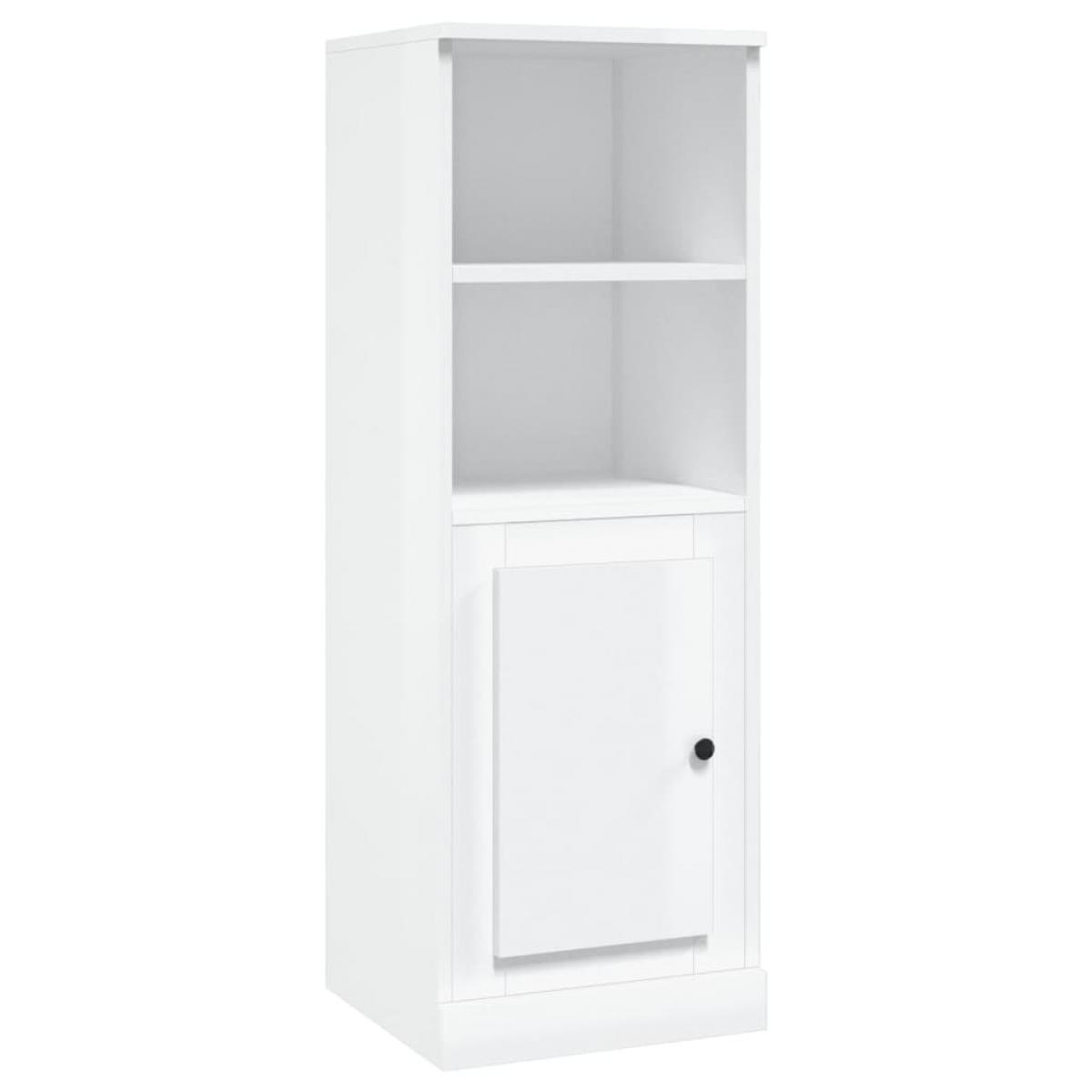 Aparador madera contrachapada blanco brillo 36x35,5x103,5 cm