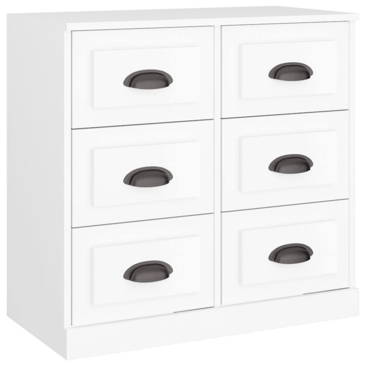 Aparador de madera contrachapada blanco 70x35,5x67,5 cm