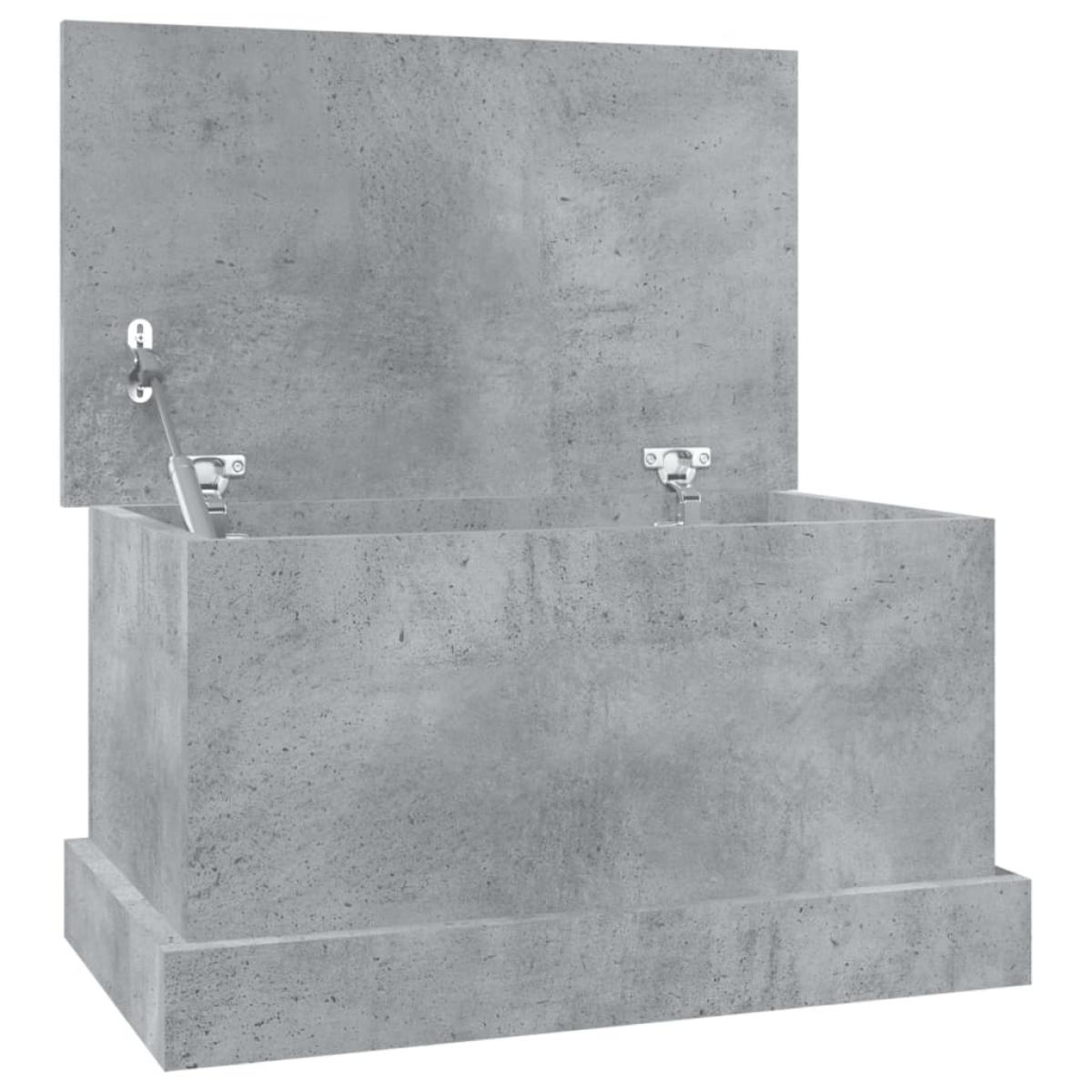 Baúl almacenaje madera contrachapada gris hormigón 50x30x28 cm