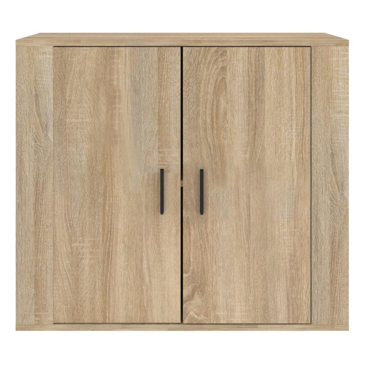 Aparador madera contrachapada color roble Sonoma 80x33x70 cm