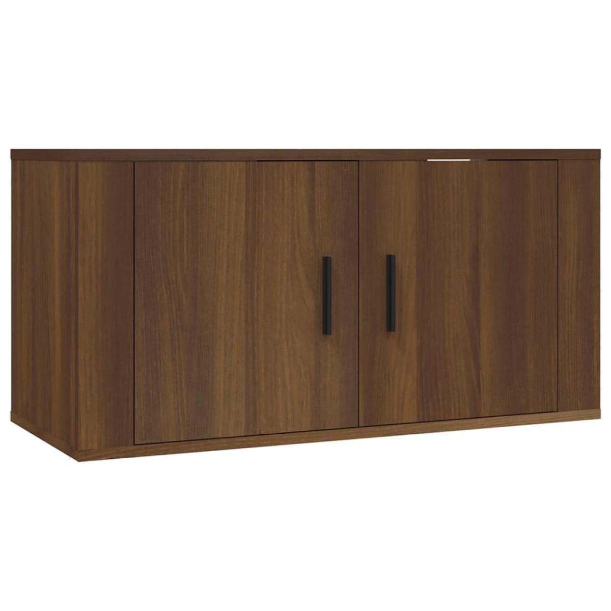 Mueble para TV de pared roble marrón 80x34,5x40 cm