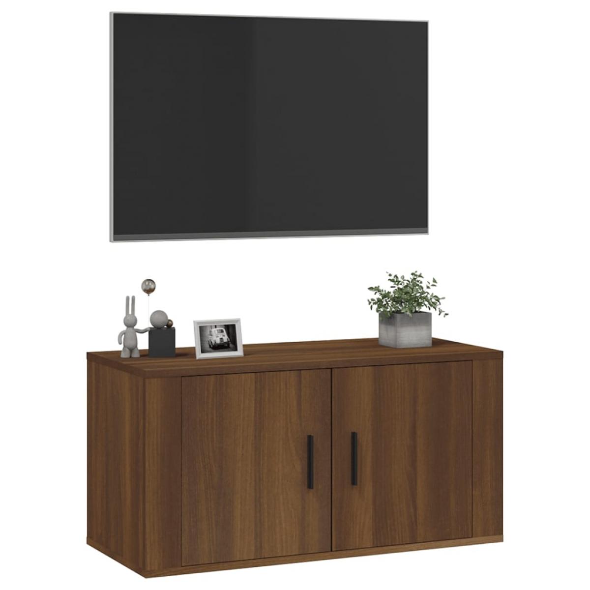 Mueble para TV de pared roble marrón 80x34,5x40 cm