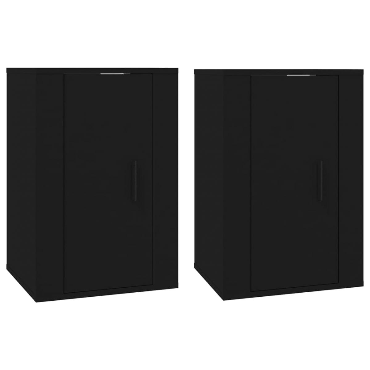 Muebles para TV de pared 2 uds negro 40x34,5x60 cm