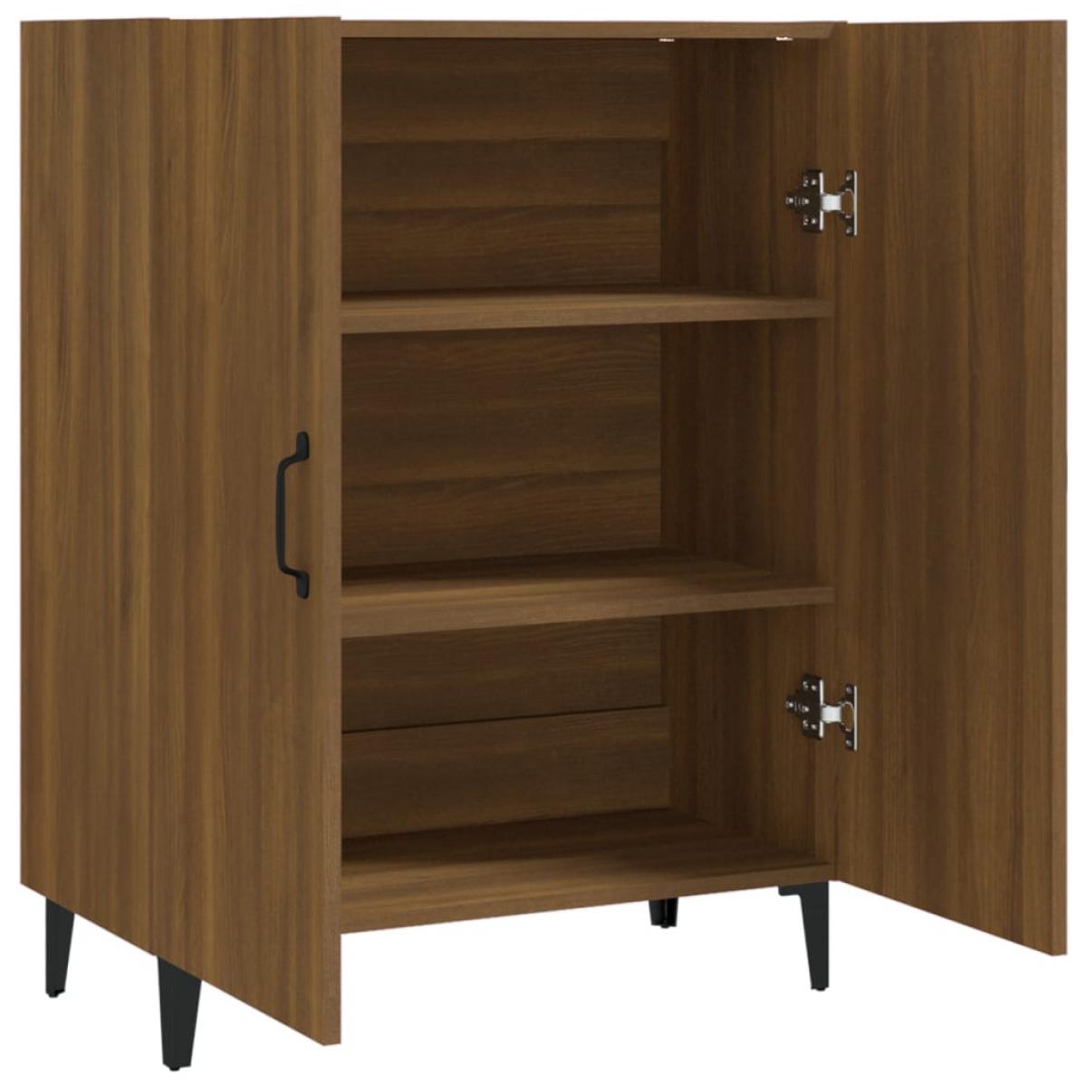 Aparador madera contrachapada color roble marrón 70x34x90 cm