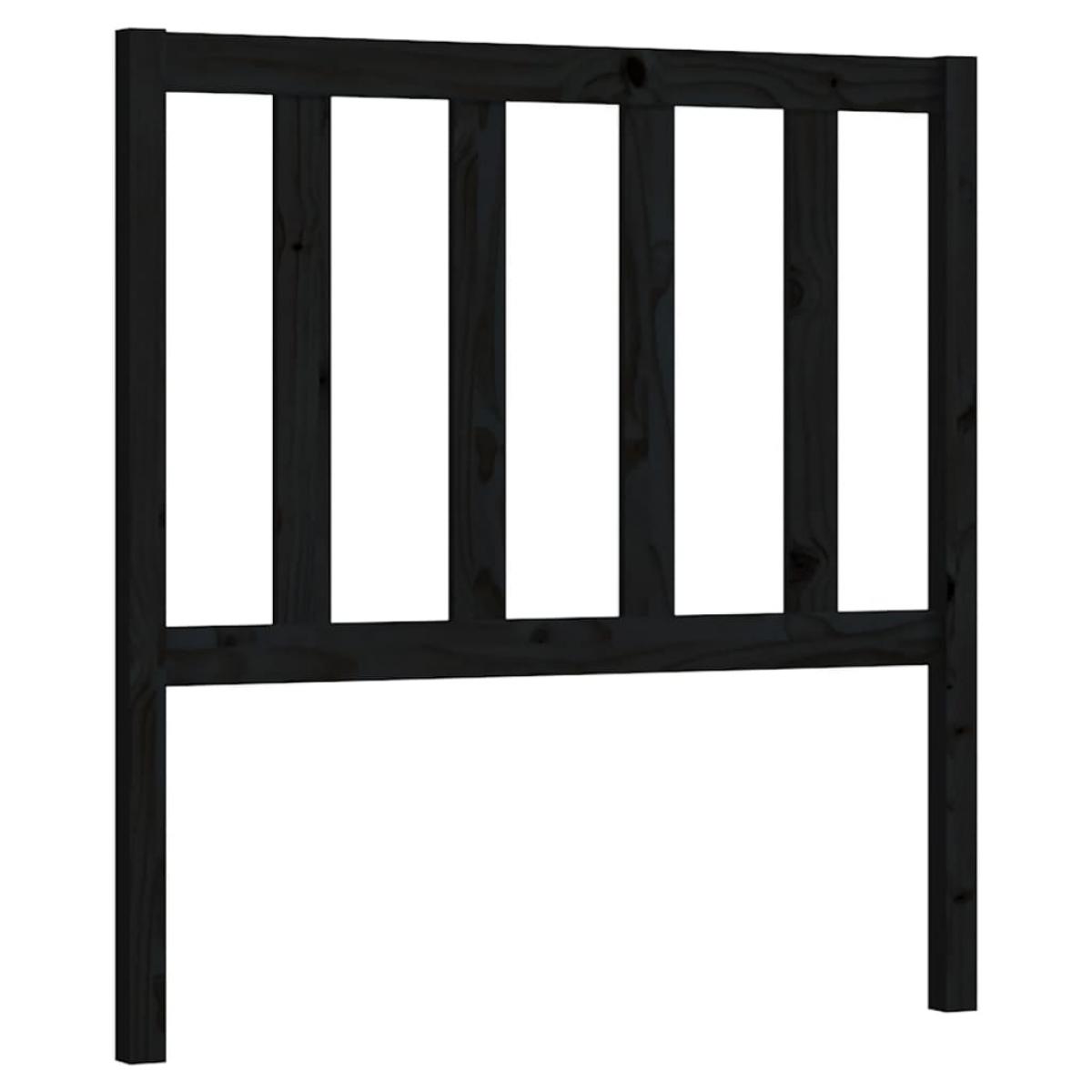 Cabecero de cama madera maciza de pino negro 96x4x100 cm