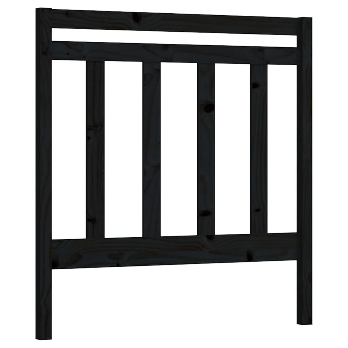 Cabecero de cama madera maciza de pino negro 106x4x100 cm