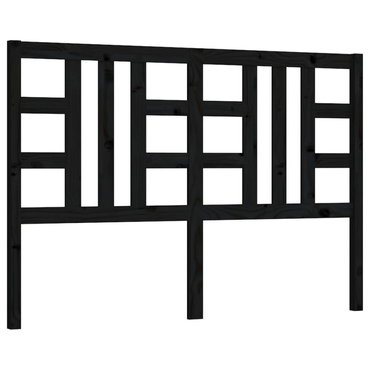 Cabecero de cama madera maciza de pino negro 126x4x100 cm