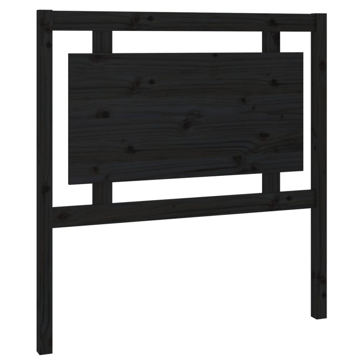 Cabecero de cama madera maciza de pino negro 95,5x4x100 cm