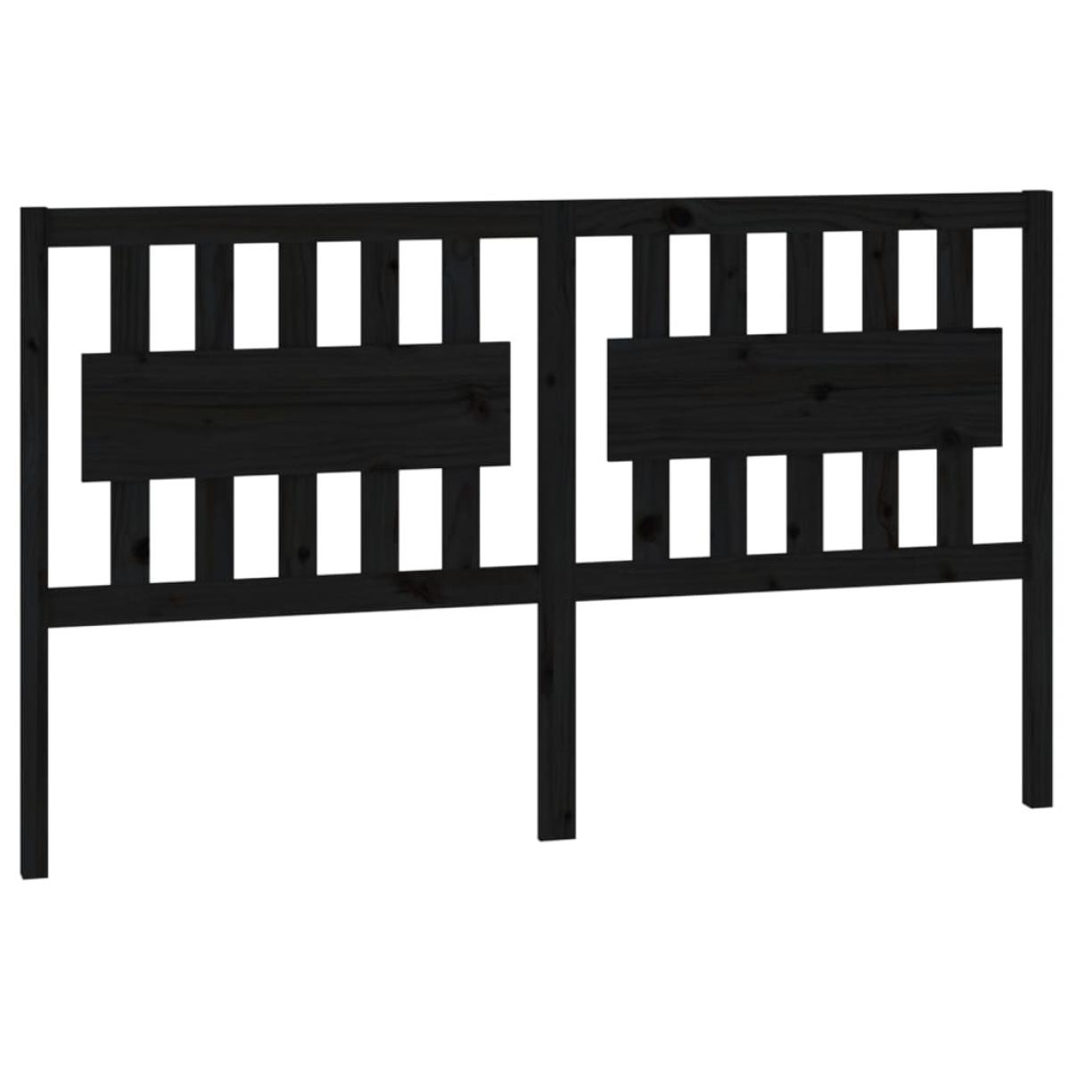 Cabecero de cama madera maciza de pino negro 155,5x4x100 cm