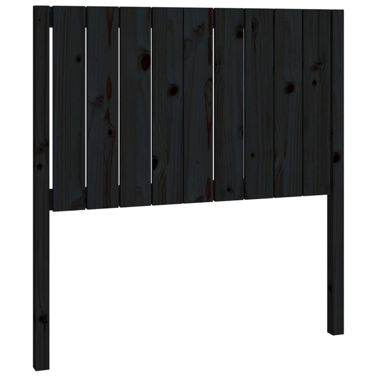 Cabecero de cama madera maciza de pino negro 95,5x4x100 cm