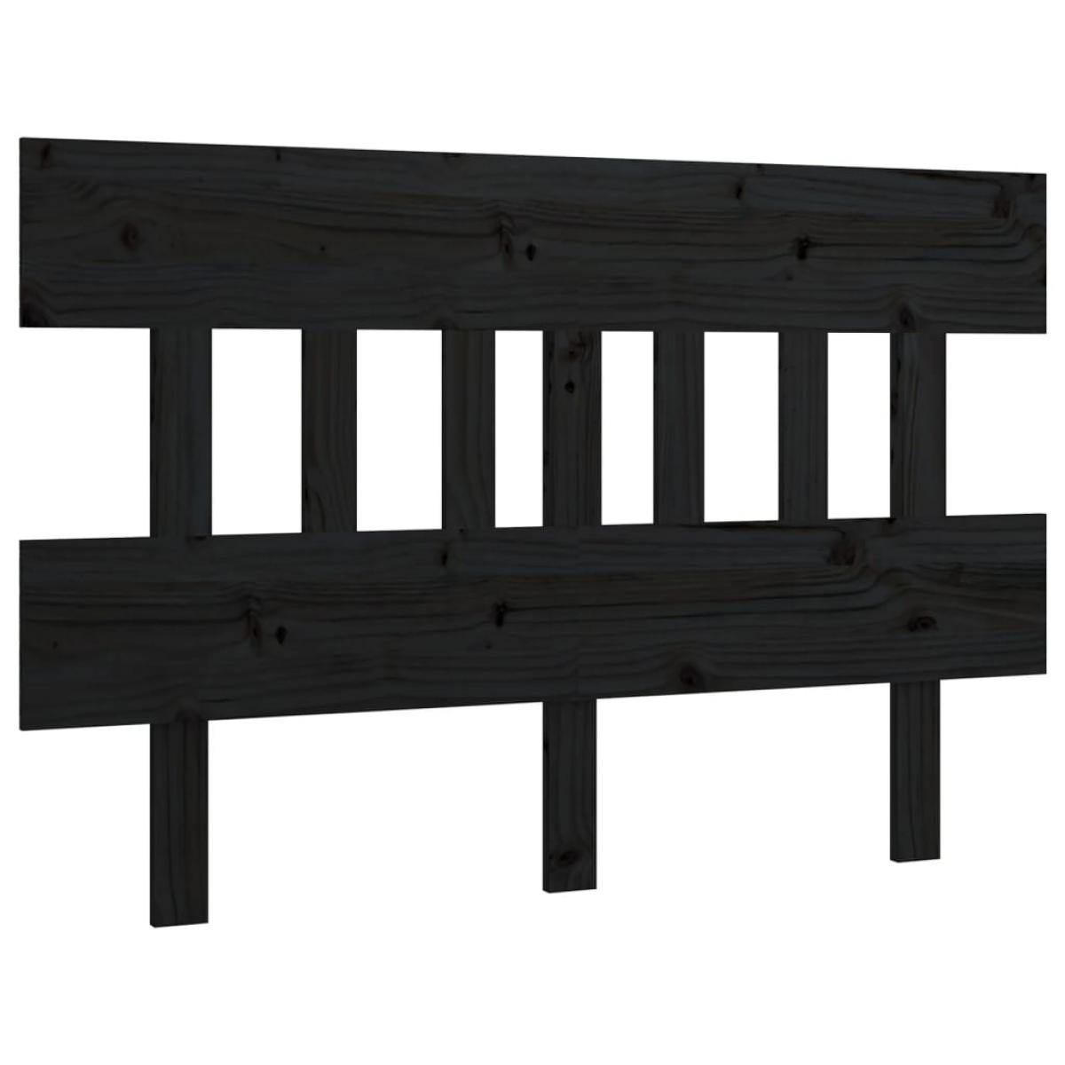 Cabecero de cama madera maciza de pino negro 153,5x3x81 cm