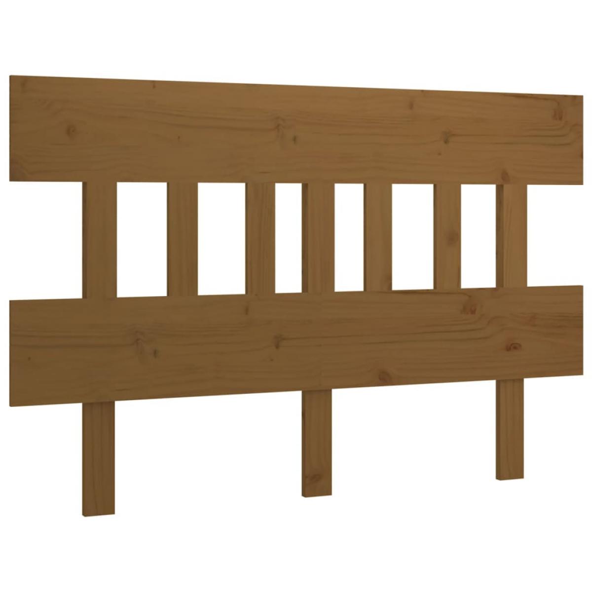 Cabecero de cama madera maciza pino marrón miel 203,5x3x81 cm