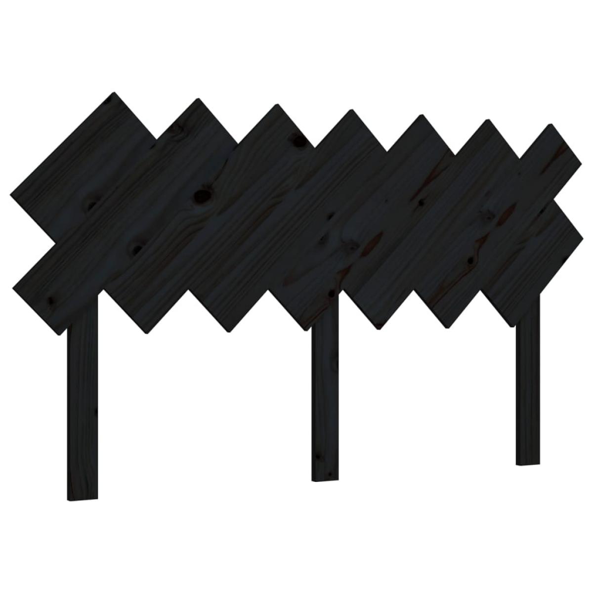Cabecero de cama madera maciza de pino negro 141x3x80,5 cm