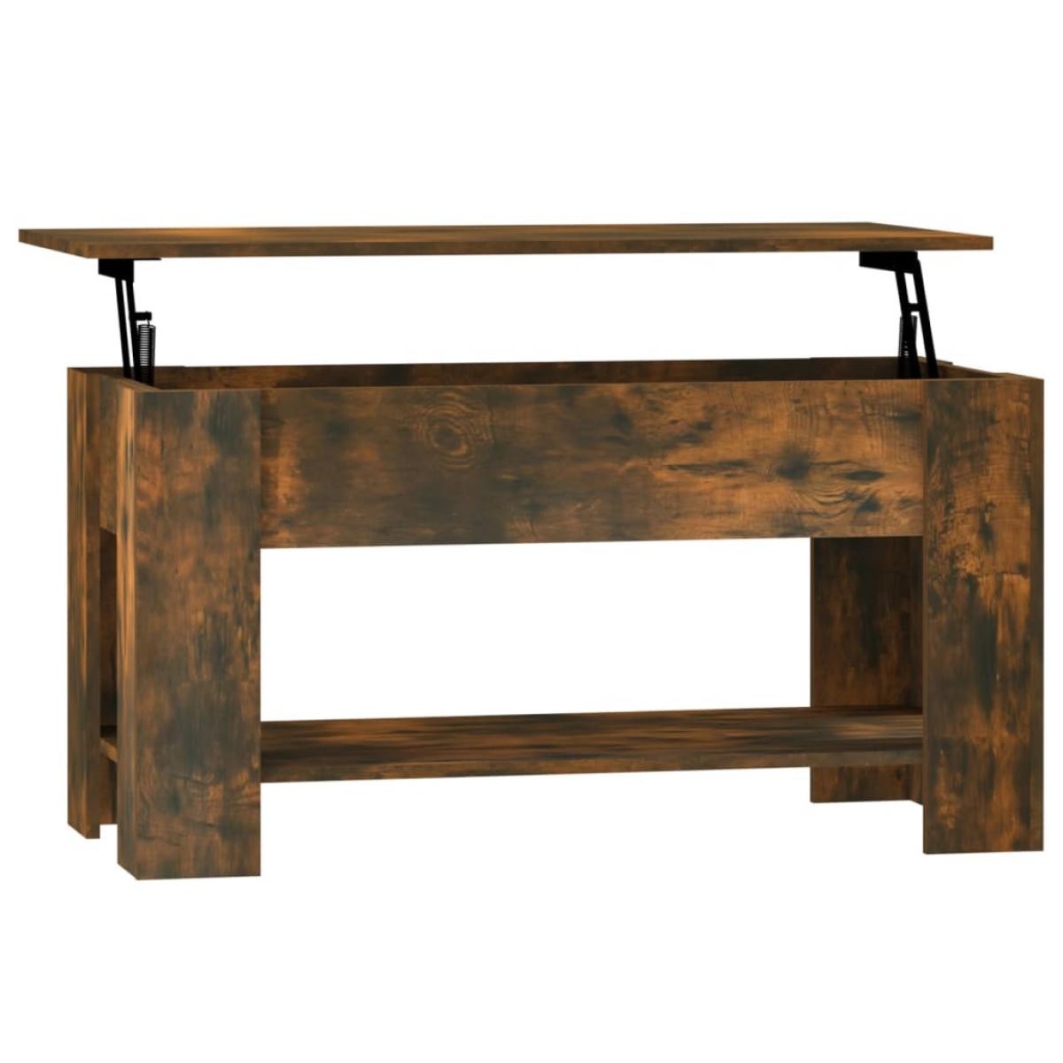 Mesa de centro madera de ingeniería roble ahumado 101x49x52 cm