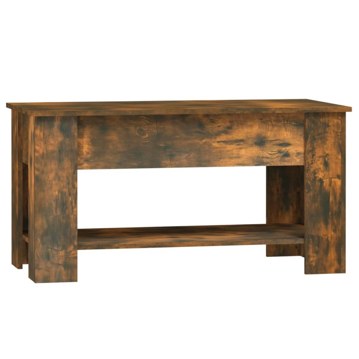 Mesa de centro madera de ingeniería roble ahumado 101x49x52 cm