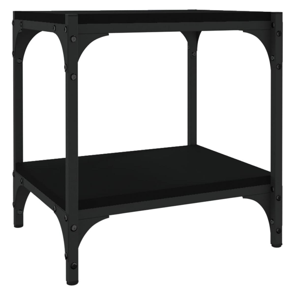 Mueble para TV madera contrachapada y acero negro 40x33x41 cm