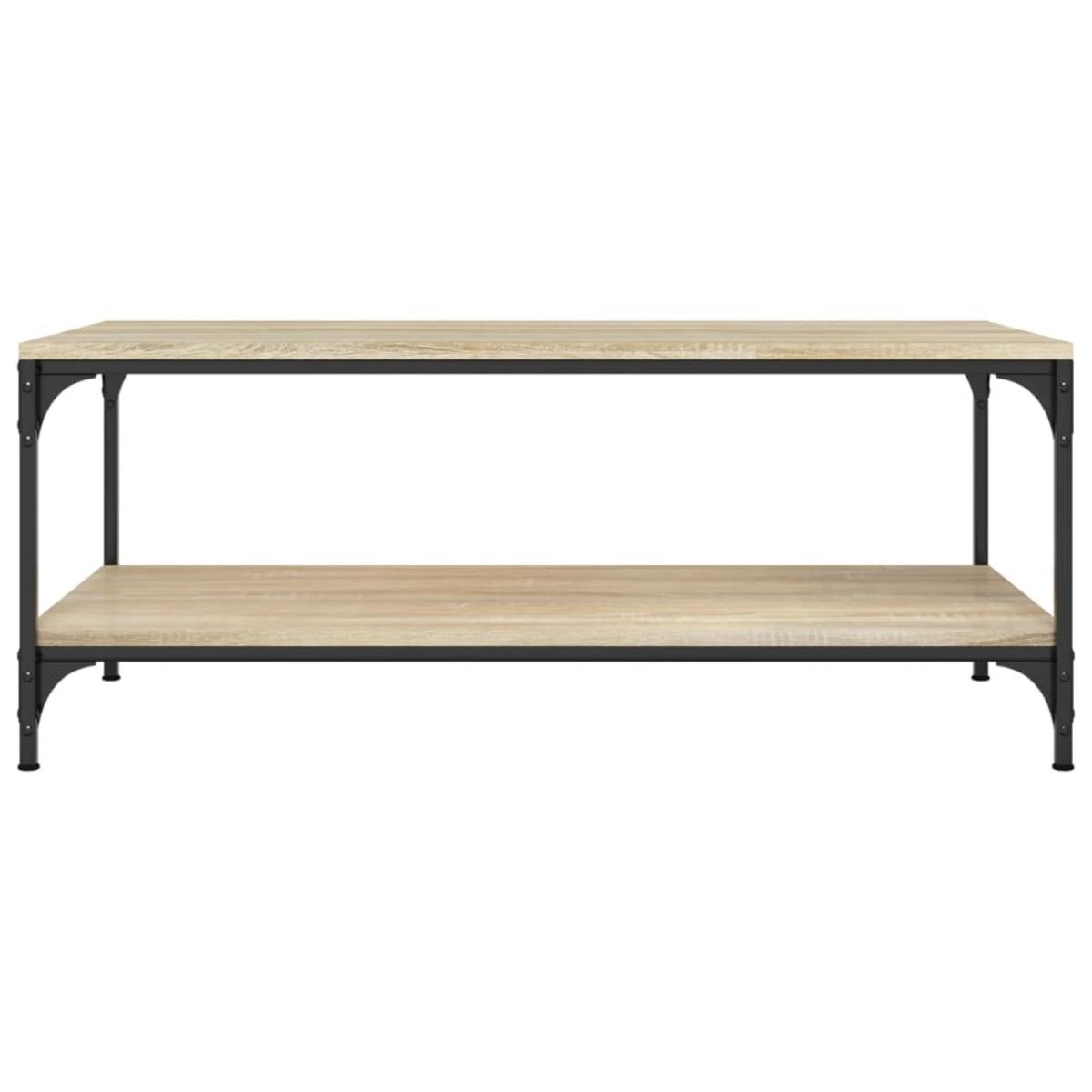 Mesa de centro madera contrachapada roble Sonoma 80x50x40 cm