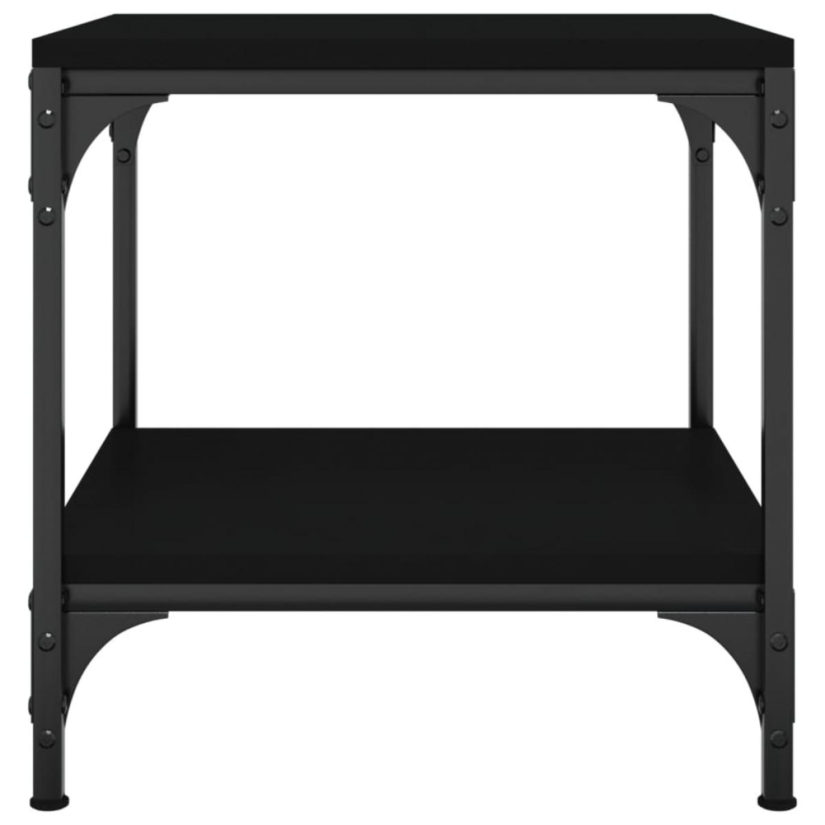 Mesa auxiliar de madera contrachapada negro 40x40x40 cm