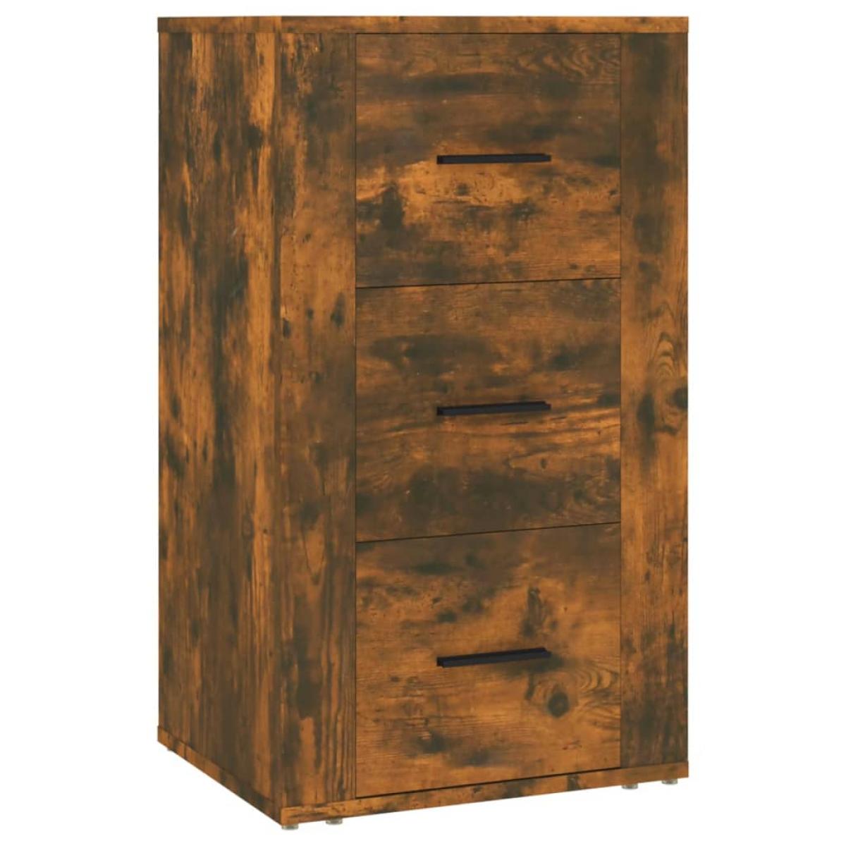 Aparador madera contrachapada color roble ahumado 40x33x70 cm